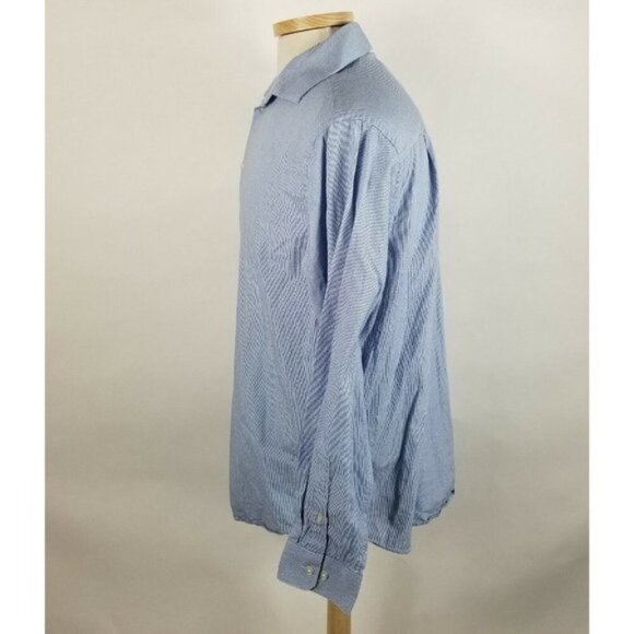 Calvin Klein 16 x 34/35 Blue Mini Check Long Sleeve Dress Shirt - Picture 5 of 5